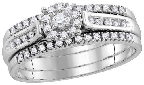 14KT White Gold 0.25CTW DIAMOND LADIES  BRIDAL SET