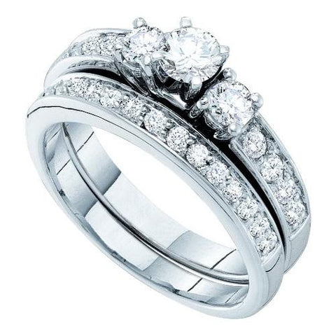 14K White-gold 1.00CTW DIAMOND LADIES BRIDAL SET