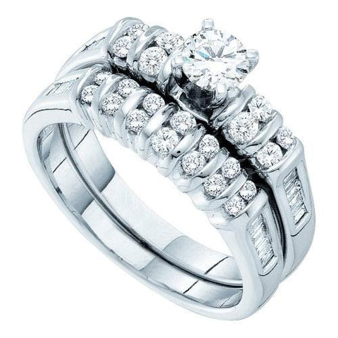 14K White-gold 1.00CTW DIAMOND LADIES BRIDAL SET