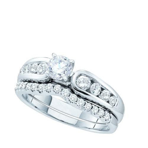 14KT White Gold 0.99CTW DIAMOND LADIES BRIDAL SET