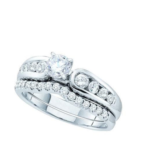 14KT White Gold 0.99CTW DIAMOND LADIES BRIDAL SET