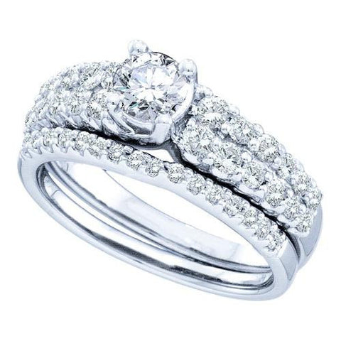 14KT White Gold 1.40CT DIAMOND 0.44CT-CRD BRIDAL SET