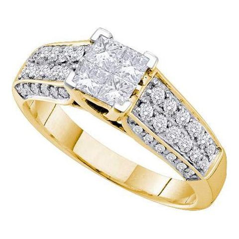 14KT Yellow Gold 1.00CTW DIAMOND INVISIBLE BRIDAL RING