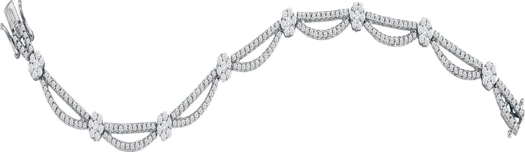 2  3-4CT-Diamond FLOWER BRACELET