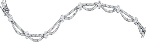 2  3-4CT-Diamond FLOWER BRACELET