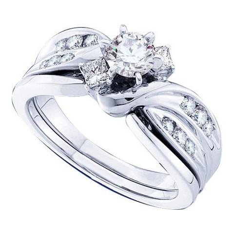 14KT White Gold 0.90CTW  DIAMOND BRIDAL SET