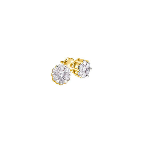 1-4CT-Diamond FLOWER EARRING