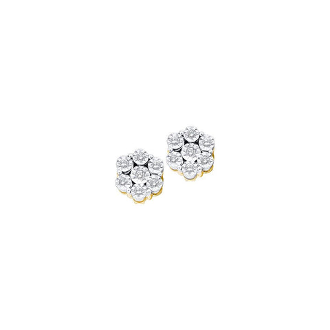 1-10CTW-Diamond FLOWER EARRINGS