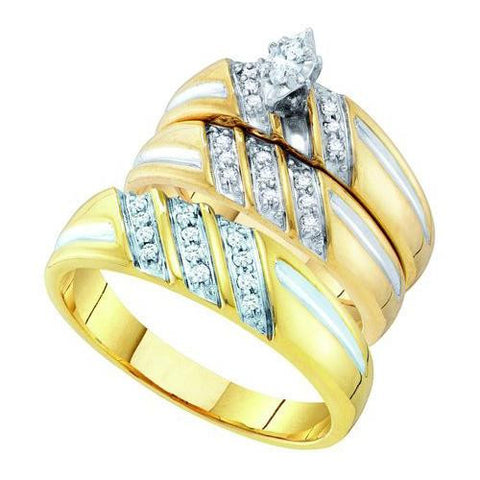 10K Yellow-gold 0.29CT DIAMOND TRIO SET