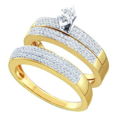 10K Yellow-gold 0.52CTW  DIAMOND LADIES  TRIO SET