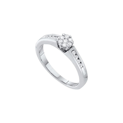 1-4CTW-Diamond FLOWER RING