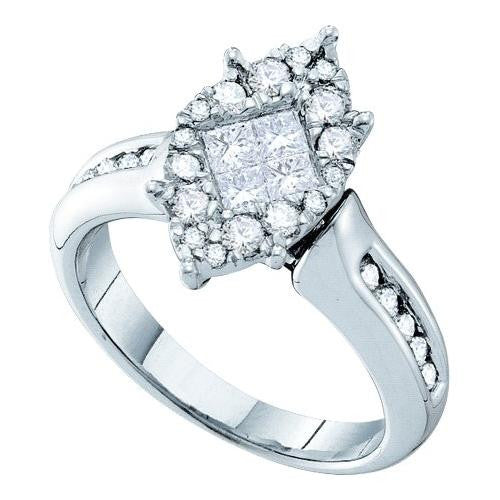 14KT White Gold 1.00CTW  DIAMOND SOLIEL BRIDAL RING