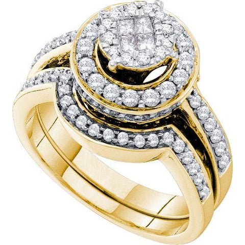 14K Yellow-gold 1.00CT DIAMOND SOLIEL BRIDAL SET