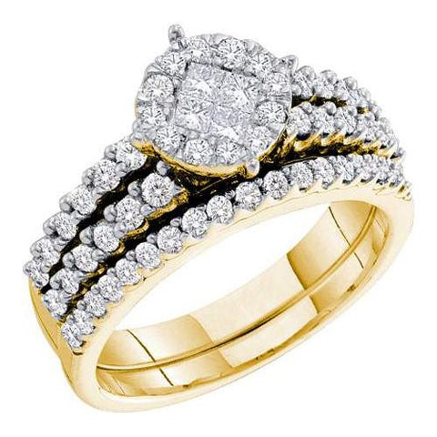 14K Yellow-gold 1.00CT  DIAMOND SOLIEL BRIDAL SET