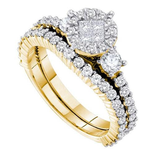 14K Yellow-gold 1.37CT DIAMOND SOLIEL  BRIDAL SET