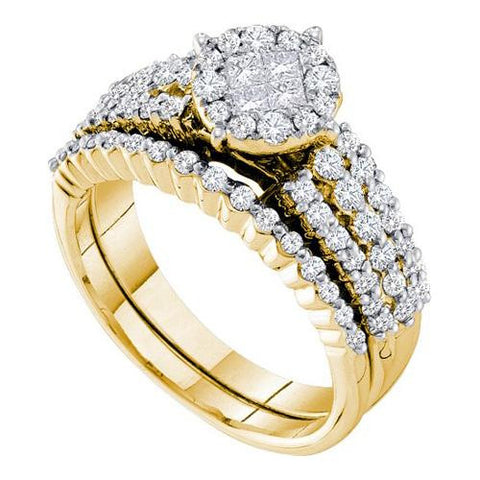 14K Yellow-gold 1.00CT DIAMOND SOLIEL  BRIDAL SET