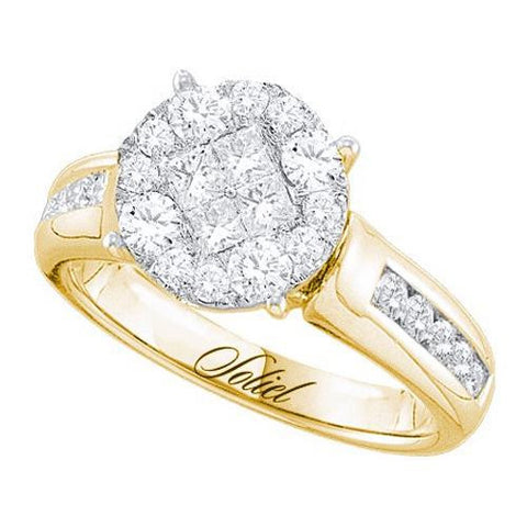 14KT Yellow Gold 1.00CTW  DIAMOND SOLIEL  BRIDAL RING