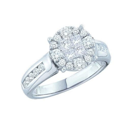 14KT White Gold 1.05CTW  DIAMOND SOLIEL  BRIDAL RING