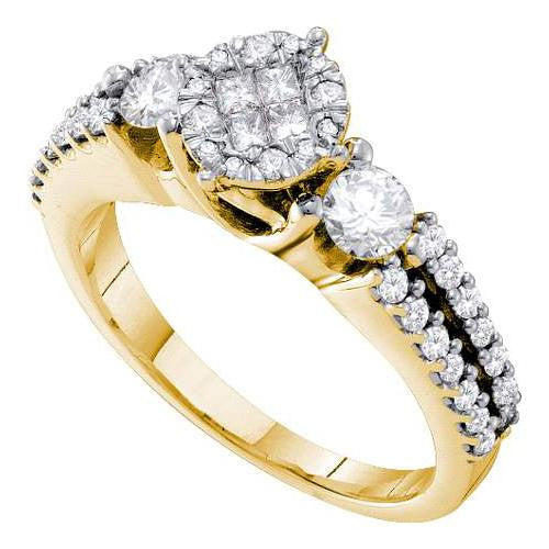 14KT Yellow Gold 1.00CTW  DIAMOND SOLIEL BRIDAL RING