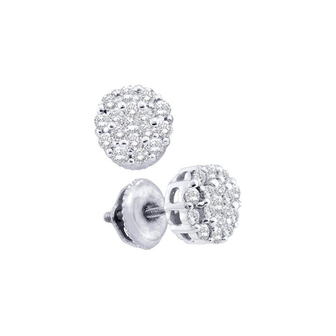 1-2CT-Diamond FLOWER EARRINGS