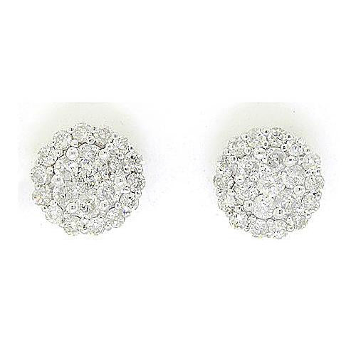 14KT White Gold 1.00CTW ROUND DIAMOND LADIES FASHION EARRINGS