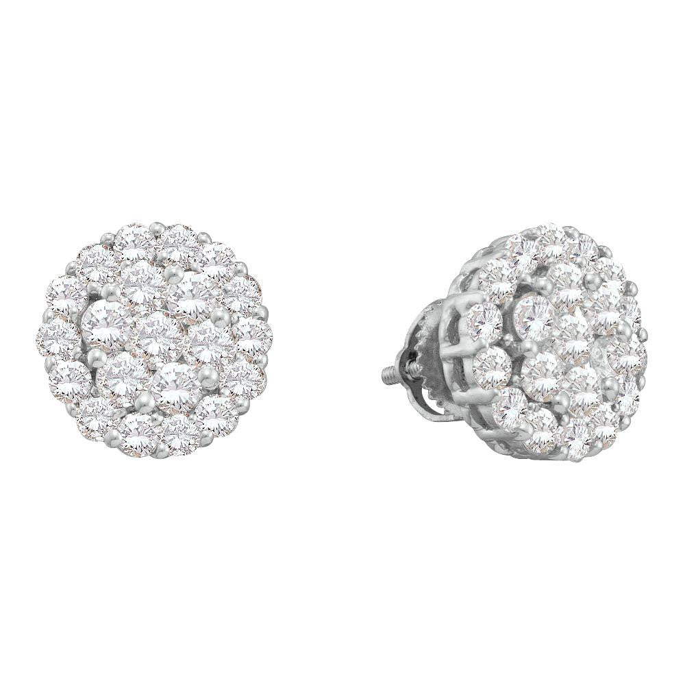 2 CTW-Diamond FLOWER EARRINGS(HE)