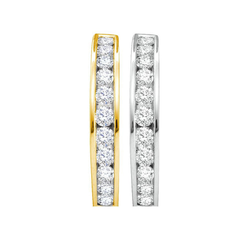 2 CTW-Diamond FASHION HOOPS EARRING