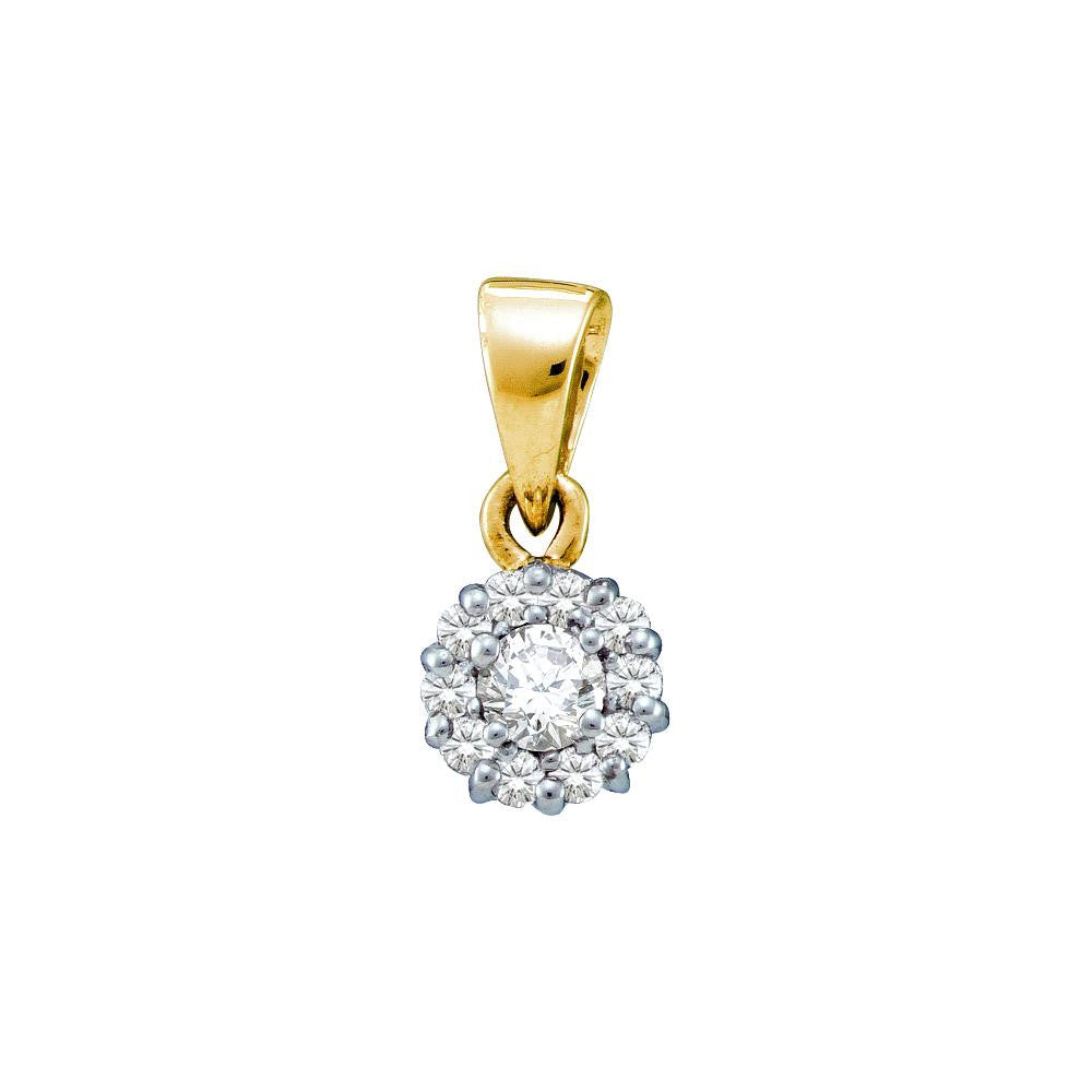 1-4CTW-Diamond FLOWER PENDANT(HE)