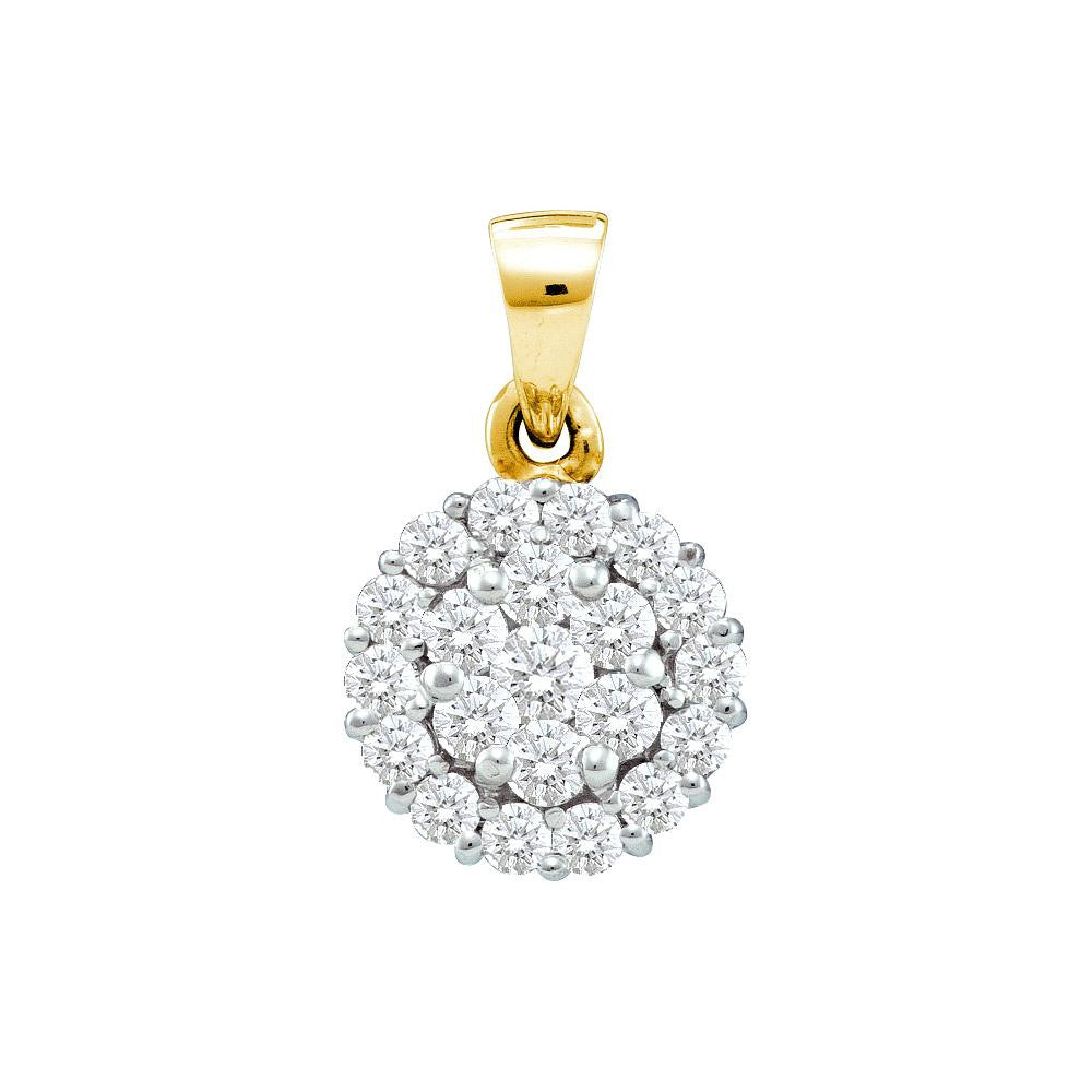 1-2CTW-Diamond FLOWER PENDANT