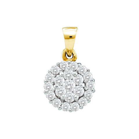 1-2CTW-Diamond FLOWER PENDANT