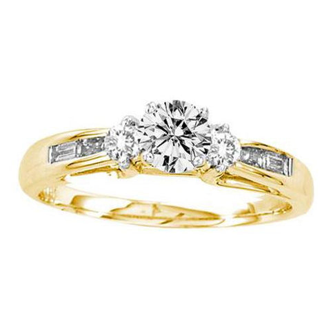 14K Yellow-gold 0.75CT DIAMOND 0.45CT ROUND CENTER BRIDAL RING