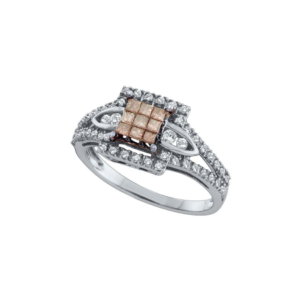 1-2CT-Diamond INVISIBLE BROWN RING