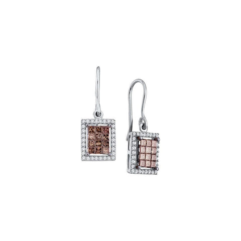 1 CTW-Diamond INVISIBLE BROWN EARRINGS