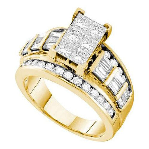 14KT Yellow Gold 2.0CTW  DIAMOND  INVISIBLE RING