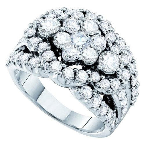 14KT White Gold 3.00CTW ROUND DIAMOND LADIES FASHION BRIDAL RING