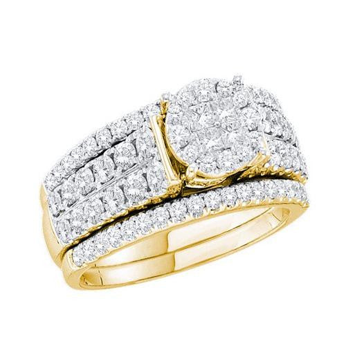 14KT Yellow Gold 1.50CTW  DIAMOND  SOLIEL BRIDAL SET