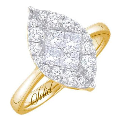 14KT Yellow Gold 0.50CTW  DIAMOND SOLIEL BRIDAL RING