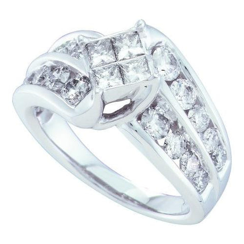 14KT White Gold 2.00CTW  DIAMOND INVISIBLE RING