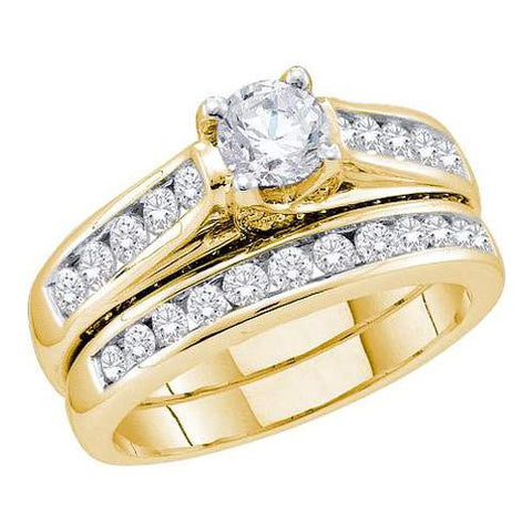 14K Yellow-gold 1.45CT DIAMOND  0.44CT  ROUND  CENTER  BRIDAL SET