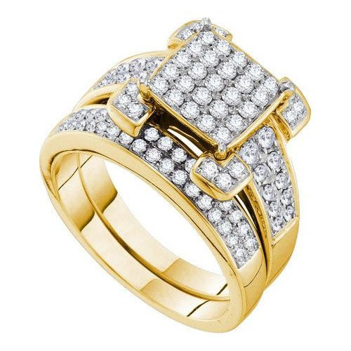 14K Yellow-gold 1.01CT DIAMOND INVISIBLE BRIDAL SET