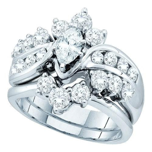 14K White-gold 1.99CT DIAMOND 0.40CTCMQ BRIDAL SET