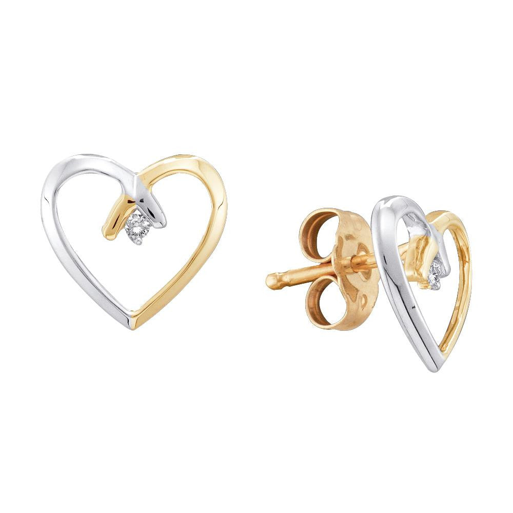 0.02CTW-Diamond HEART EARRINGS