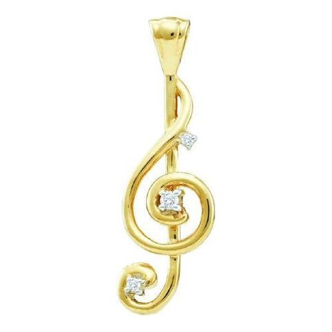 10KT Yellow Gold 0.05CTW DIAMOND  FASHION PENDANT