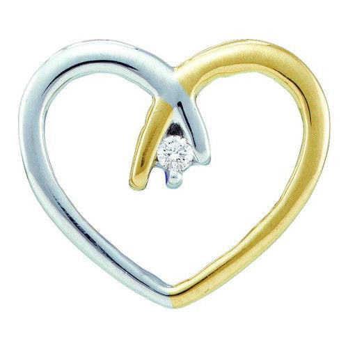 10KT Yellow Gold 0.03CTW DIAMOND  HEART PENDANT