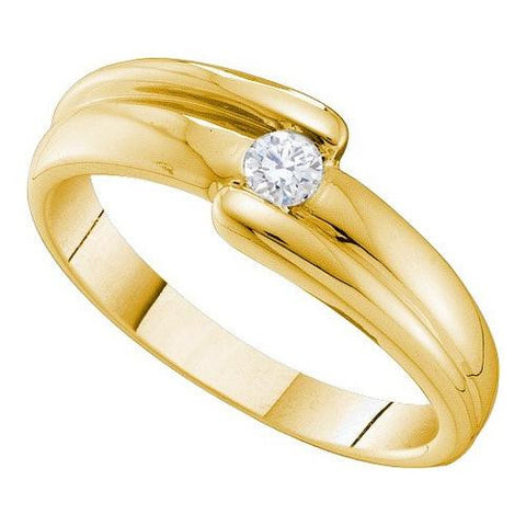 14KT Yellow Gold 0.15CTW DIAMOND ROUND CENTER BRIDAL RING