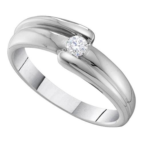 14KT White Gold 0.15CTW ROUND DIAMOND LADIES FASHION BRIDAL RING