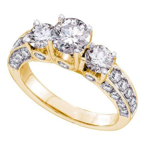 14KT Yellow Gold 2.50CTW DIAMOND 0.60CT-CRD BRIDAL RING