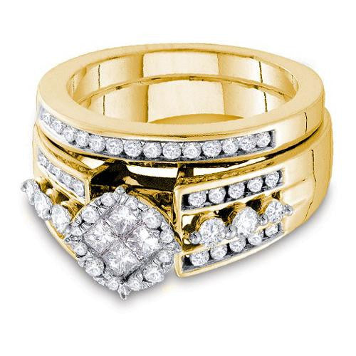 14K Yellow-gold 1.00CT DIAMOND SOLIEL BRIDAL SET