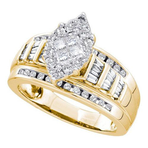 14KT Yellow Gold 0.82CTW DIAMOND SOLIEL BRIDAL RING