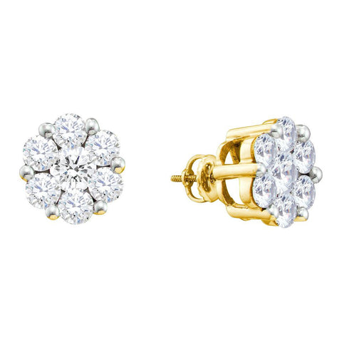 1-2CT-Diamond FLOWER EARRING